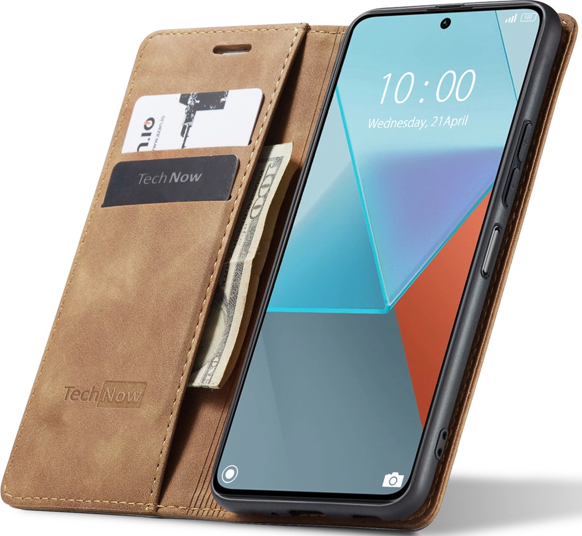Hoesje geschikt voor Xiaomi Redmi Note 13 Pro Plus - Book Case Leer Slimline Bruin