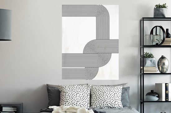 Stickers Stickers muraux - Abstrait - Zwart - Wit - 90x120 cm - Feuille adhésive