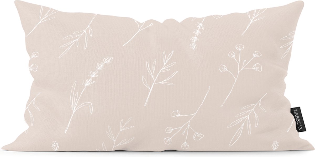 Kussen floral beige 50 x 30 cm / Binnen