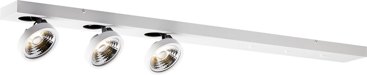 Fantasia Aeon-3 XL plafondbasis, wit, 3x AR111 12,4W LED dimbaar, 2700K warm wit licht, 1200mm