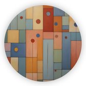 Schilderij Abstract - Woonkamer wandschalen - Muurcirkels abstracte kunst - Wanddecoratie industrieel - Wandschaal - Muurkunst - 90 x 90 cm 3mm