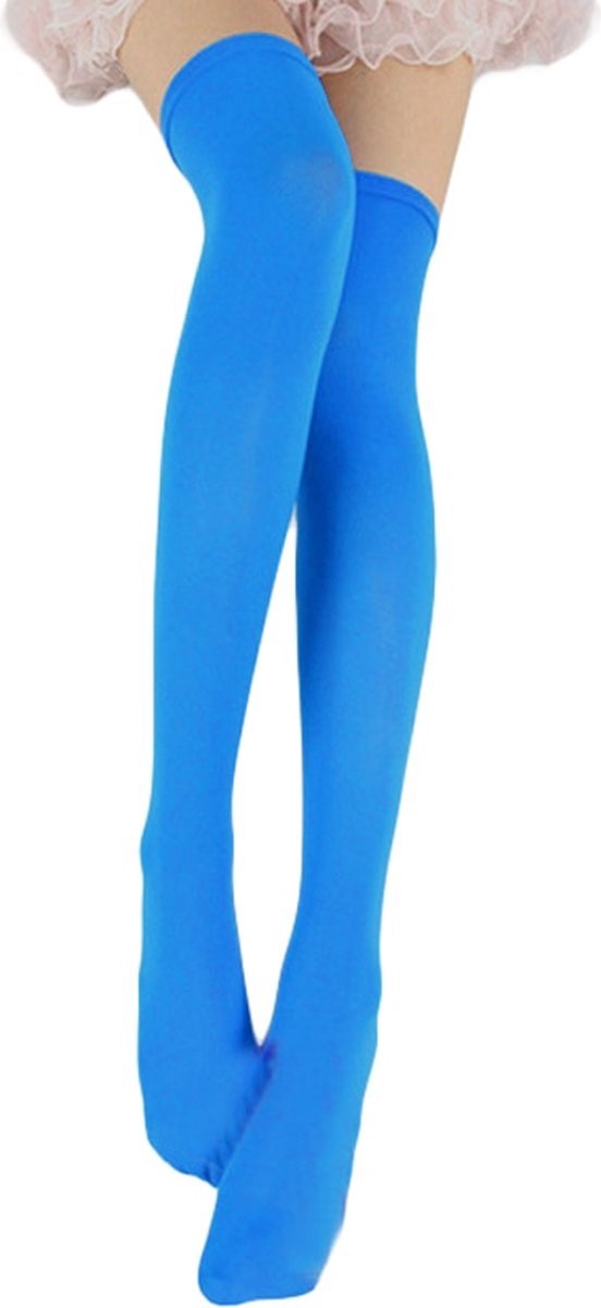 *** Overknee Sokken Koreaanse Japanse Stijl Lange Kousen Perfect voor elke Gelegenheid Kniesokken Kniekousen Overknee Kousen van Heble® *** Blauw
