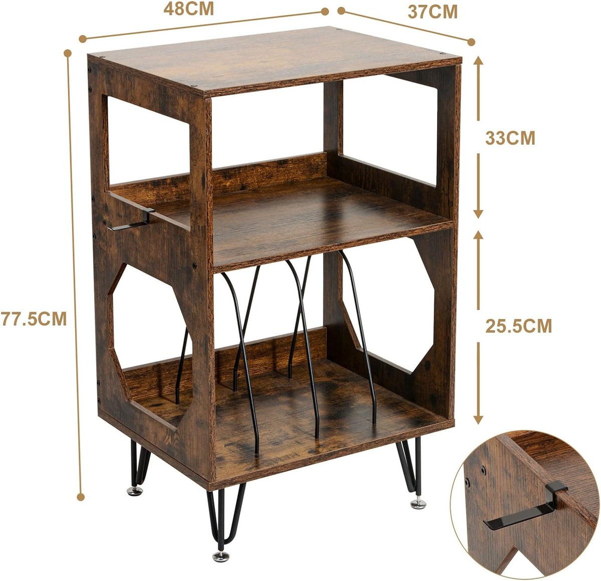 GIANTEX Nachtkastje met laadstation, 2-delige set met 2 stopcontacten, bijzettafel, salontafel, koffietafel met lade en open planken, nachtkastje