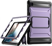 Hoes met Ingebouwde Screen Protector Geschikt voor Samsung Galaxy Tab A8 | Full Protect Cover met Standaard | Beschermhoes Tegen Vallen | Extreme Bescherming | Roze