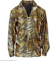 Widmann - Jaren 80 & 90 Kostuum - Exotische Joe Disco Shirt Goud Man - Goud - XL - Kerst - Verkleedkleding
