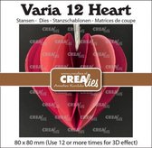 Crealies Varia 3D hart CLVAR12 80x80mm (01-24)