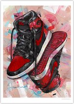 Sneaker poster upside down banned bred 50x70 cm