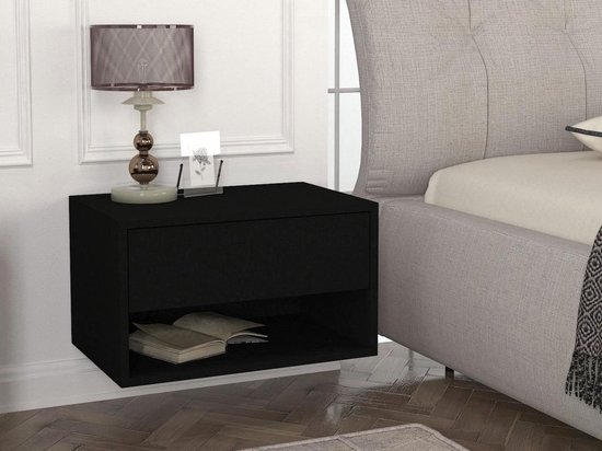 Selsey Evo - Wand nachtkastje 50 cm - Zwart