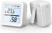 ShopbijStef - Wifi Temperatuur Vochtigheidssensor - Achtergrondverlichting Indoor Hygrometer - Thermometer Detector - Afstandsbediening - Alexa Google Home