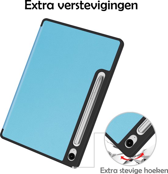 Étui pour Samsung Galaxy Tab S9 FE Étui de Luxe avec découpe pour S Pen - Étui pour Samsung Galaxy Tab S9 FE - Bleu clair