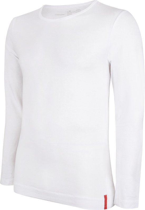 Undiemeister - T-shirt - T-shirt heren - Slim fit - Longsleeve - Gemaakt van Mellowood - Ronde hals - Chalk White (wit) - Anti-transpirant - XL