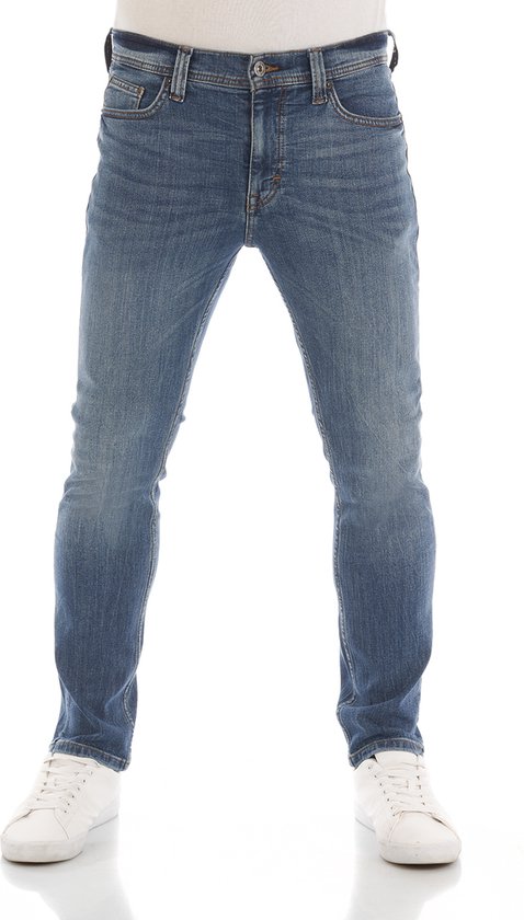 Mustang Heren Jeans Broeken Vegas slim Fit Blauw 38W / 34L Volwassenen Denim Jeansbroek