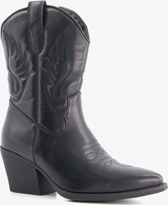 Blue Box lage dames cowboy western boots zwart - Maat 41