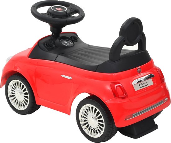 Beroli - Loopauto Fiat 500 - Rood - Kinderauto - Speelgoedauto - Stijlvolle loopauto voor kinderen