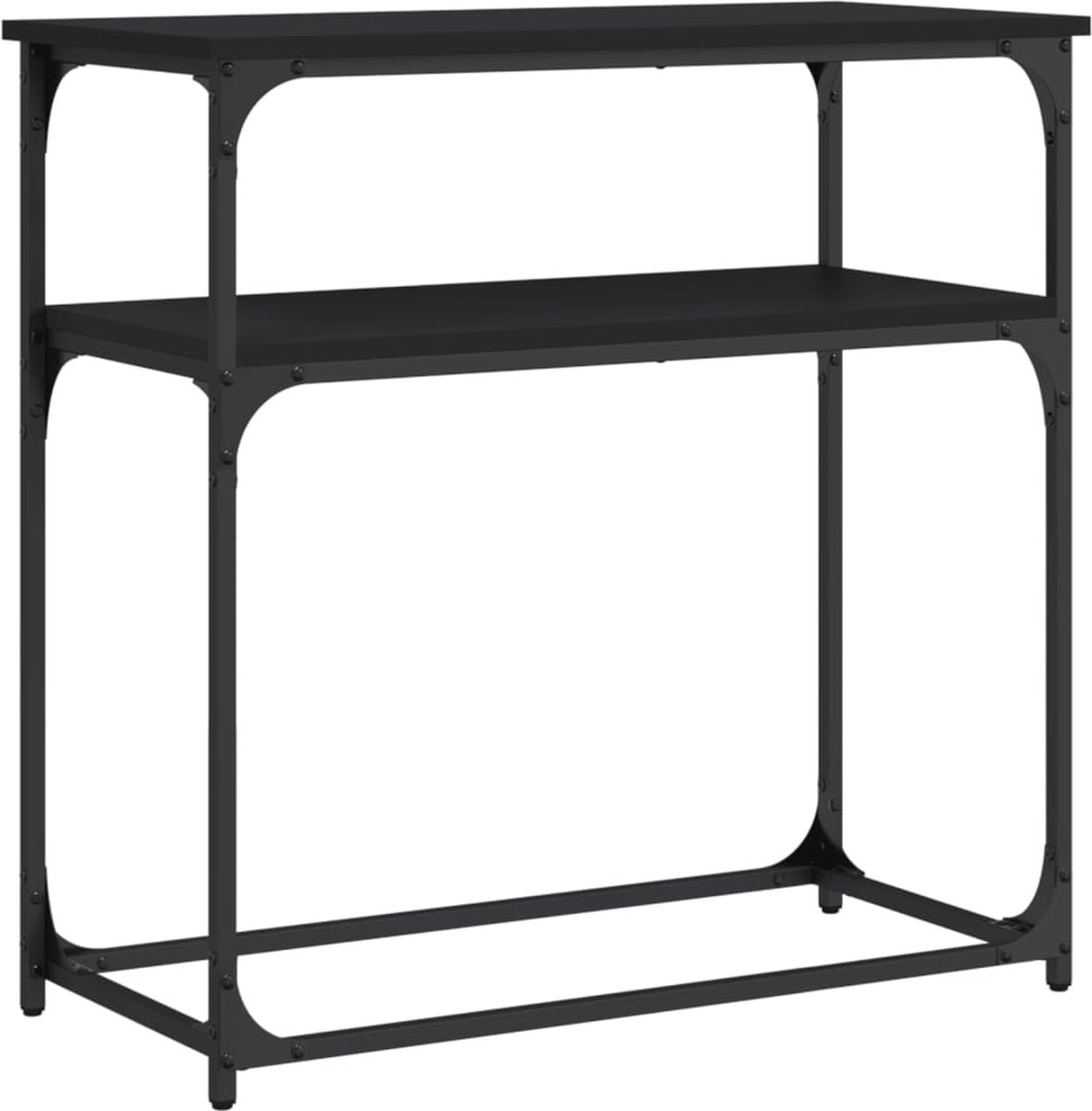 vidaXL Wandtafel - 75x35,5x75 - cm - bewerkt - hout - zwart