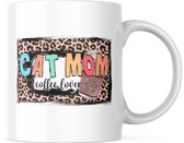 Tasse pour amoureux des Cat avec texte : « Mom Cat , amatrice de café » | Amoureux des Chats | Sort de Chats | Cadeau | Mug drôle | Tasse de café | Gobelet à café | Tasse à thé | Tasse de thé