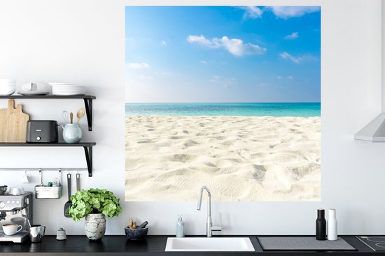 Muurstickers - Sticker Folie - Strand - Licht - Zon - 120x120 cm - Plakfolie - Muurstickers Kinderkamer - Zelfklevend Behang XXL - Zelfklevend behangpapier - Stickerfolie