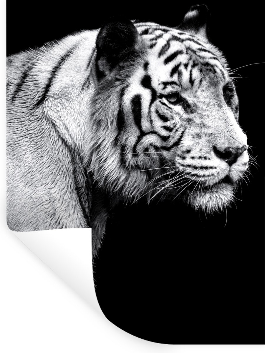 Muurstickers - Sticker Folie - Tijger - Wilde dieren - Licht - 120x160 cm - Plakfolie - Mu