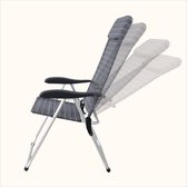 HIXA Chaise de jardin réglable - Chaise de camping - Chaise debout - Chaise pliante - Chaise pliante - Grijs - Aluminium