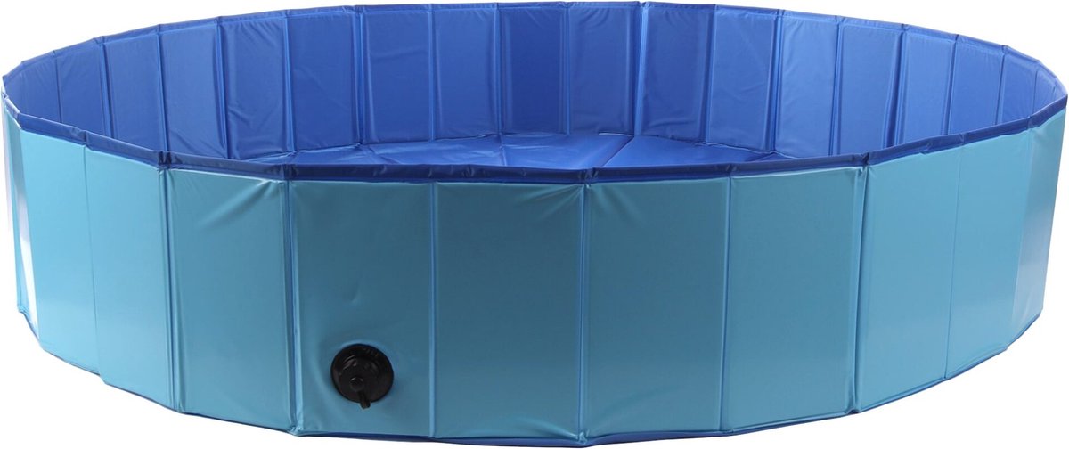 Hondenzwembad 160 cm - groot opvouwbaar hondenbad - zwembad voor honden - blauw - verkoelend plonsbad - zonder luchtpomp thumbnail 7