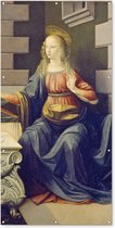 Schuttingposter The Annunciation - Leonardo da Vinci - 100x200 cm - Tuindoek