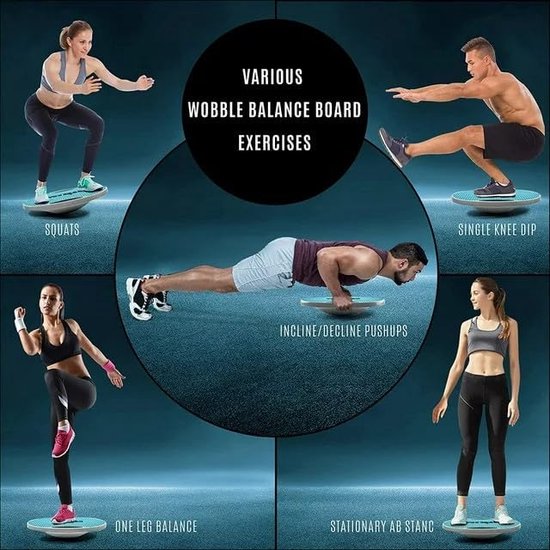 Planche D'équilibre Oscillante (Wobble Board) - 30 Cm - Rotation 360° - Points De Massage - Pour Renforcement Musculaire Et Yoga - 8