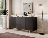 Meubella - Dressoir Nicola - Mat zwart - 150 cm