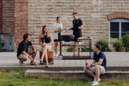Höfats - Fire Kitchen Buitenkeuken met Bowl 57 Vuurschaal - Staal - Zwart van Höfats — afbeelding 3