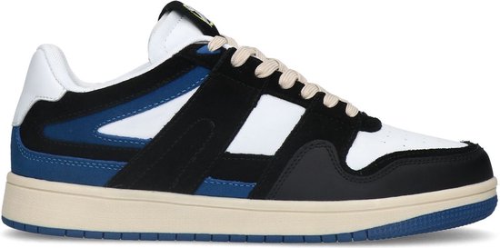 Sacha - Heren - Blauwe leren sneakers met suède details - Maat 44