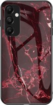 Coverup Marble Glass Back Cover - Geschikt voor Samsung Galaxy A35 Hoesje - Rood