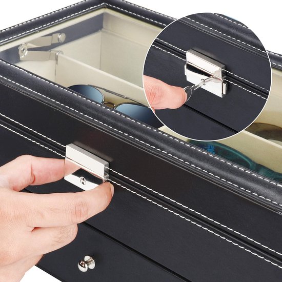Kurtzy Faux Lederen Zonnebril Organizer Doos