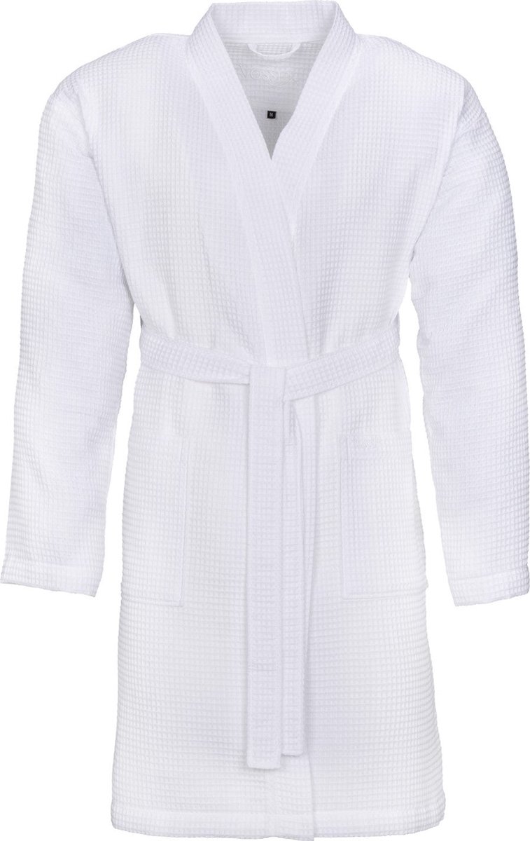 Vossen Badjas Comfort Line ROM - Pique Weiss L - Sauna Badjas Wit