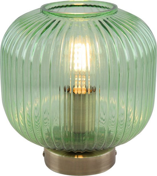 Olucia Charlois - Retro Wifi LED lamp - Glas/Metaal - Groen;Goud