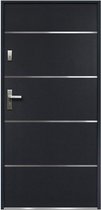 Bol.com Vente-unique Voordeur van massief en roestvrij staal H207 x B100 cm antraciet - Draait links open - NAXARA aanbieding
