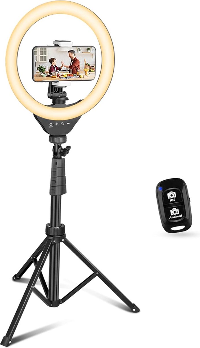 Ringlamp met Statief - Ring Light - TikTok Lamp - LED Ringlamp - Telefoonhouder