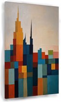Skyline - Steden canvas schilderijen - Schilderij slaapkamer - Modern schilderij - Canvas schilderijen woonkamer - Woondecoratie - 40 x 60 cm 18mm
