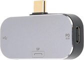 DrPhone 3 in 1 USB C Hub met DP ( Displayport ) PD Opladen + USB C Datapoort - Converter - Brede toepassingsvoeding – Klein formaat - Draagbaar