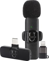 Ustratics® - Draadloze Microfoon - Dasspeld Microfoon - Geschikt voor Usb-C & Apple Lightning - Lavelier Microfoon - Plug & Play - Tiktok -