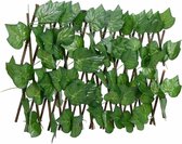 vidaXL - Kunstplant - druivenblad - op - latwerk - uittrek - baar - 180x20 - cm - groen