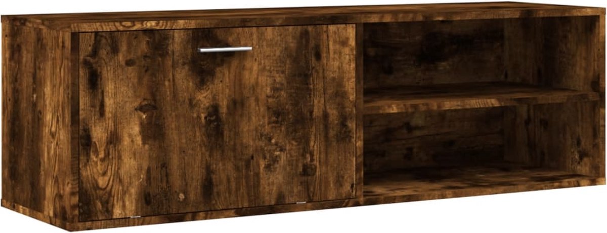 vidaXL - Tv-meubel - 120x34x37 - cm - bewerkt - hout - gerookt - eikenkleurig