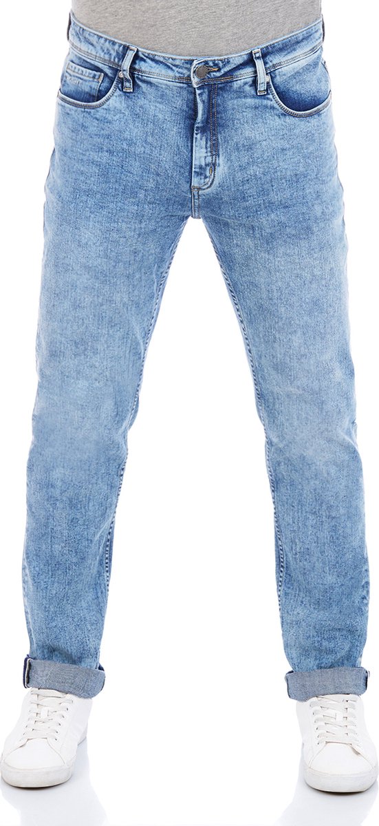 DENIMFY Heren Jeans Broeken DFMiro regular/straight Fit Blauw Volwassenen Denim Jeansbroek