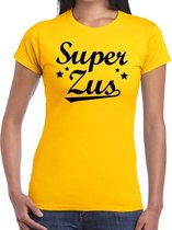 Super zus cadeau t-shirt geel voor dames L