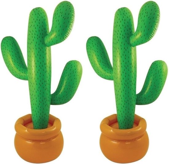 2x Opblaasbare mega cactus 170 cm - Cactussen - Zomer feestartikelen cadeau geven