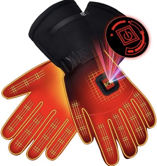 Verwarmde handschoenen - Handschoenen verwarmd - Elektrische verwarming - Winter - Oplaadbaar - Powerbank 4000 mAh - Waterdicht - Winddicht - Zwart - Unisex - Maat L/Onesize