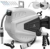 Bol.com KESSER® Tuinslanghaspel Automatische Wandslangenbox inclusief 30 meter Tuinslang en Muurbevestiging - Grijs aanbieding