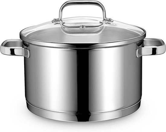 Kookpan voor 6 personen geschikt voor open vuur roestvrij staal 5 liter