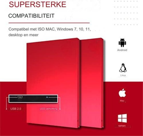 Harde schijf extern - 320 GB - Rood — afbeelding 3