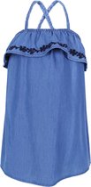 Denim jurk met marineblauw borduursel