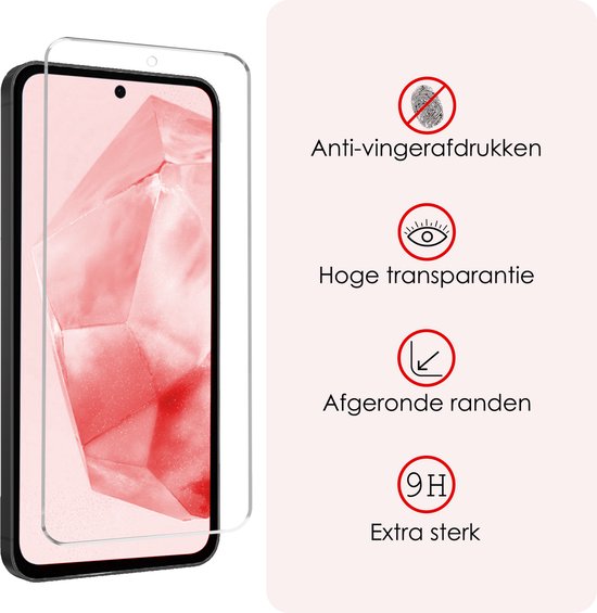 Hoesje - Met 2x Screenprotector - Geschikt voor Samsung Galaxy A35 - Sterk & Shockproof - Back Cover - Siliconen Case - Telefoon Hoes - Wit