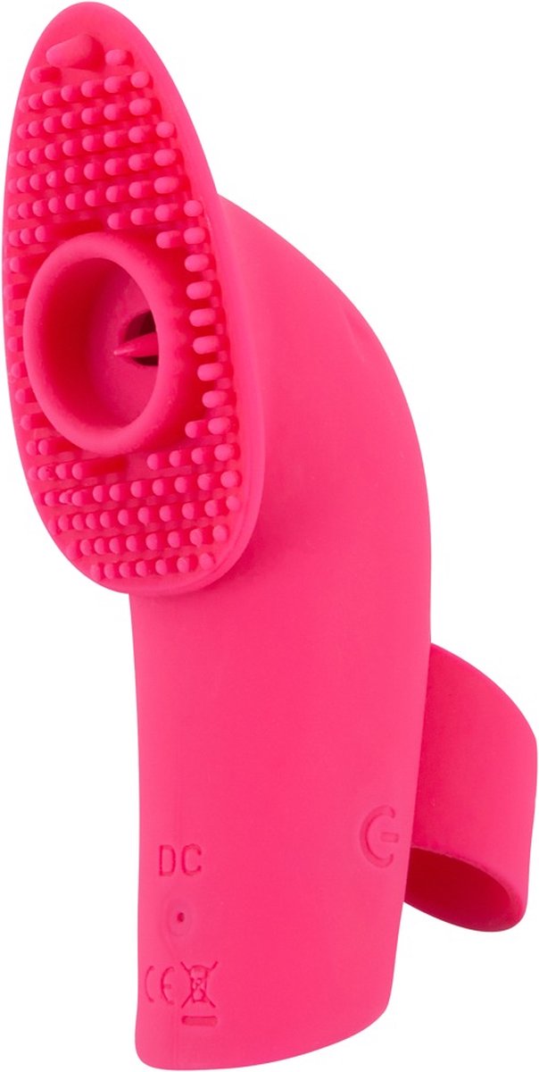 Goedkoopste Sweet Smile Likkende en Pulserende Vingervibrator - Vingervibrator met Noppen en Tong - Pulsator en Zuigfunctie - Oplaadbaar en Watervast Ontwerp 11 cm